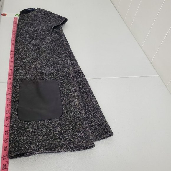 Madewell Womens Wool Blend Mini Dress Size S Black Leather Pockets Short Sleeve - Picture 8 of 8